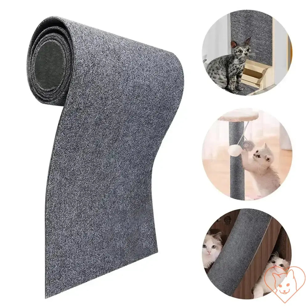 Self-Adhesive Cat Scratch Board in gray, ideal for protecting furniture and giving cats a satisfying scratching surface.