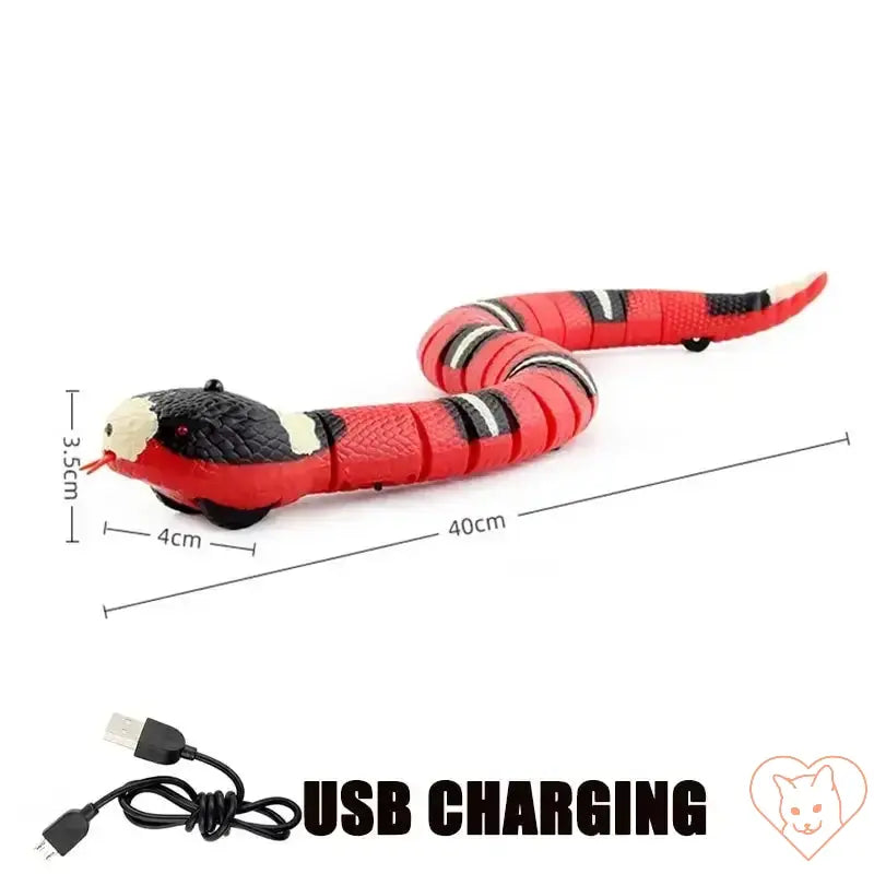 USB rechargeable Smart Sensing Snake Cat Toy with realistic slithering motion and playful tongue movement.