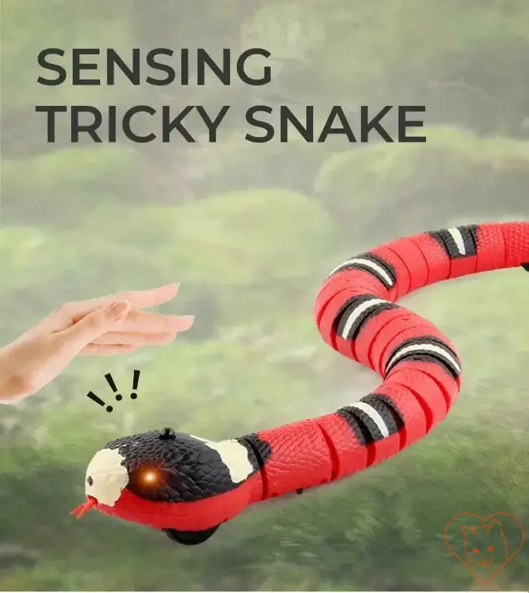 Interactive Smart Sensing Snake Cat Toy with vibrant colors and responsive movement for feline fun.