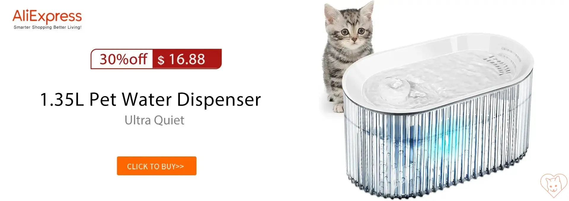 Ultra-Quiet 1.35L Pet Water Dispenser, perfect for keeping cats hydrated and healthy.