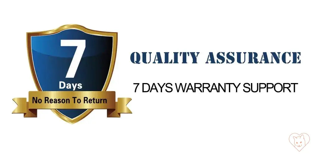 Shield with '7 Days Quality Assurance' and 'No Reason to Return' for warranty support.