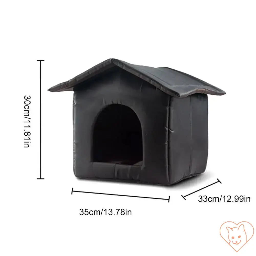 Waterproof outdoor cat house dimensions: 30cm x 35cm x 33cm for cozy pet shelter.