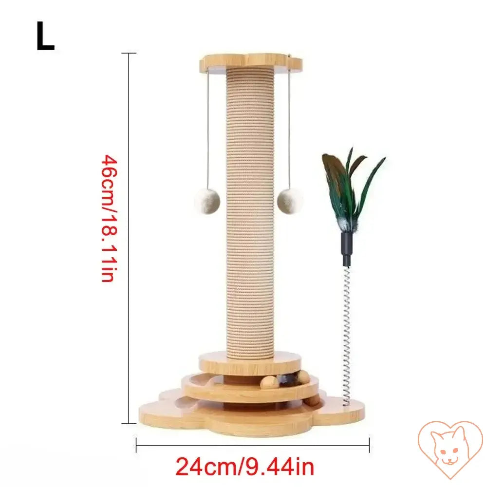 Wooden Cat Turntable with Sisal Scratching Post Cat World